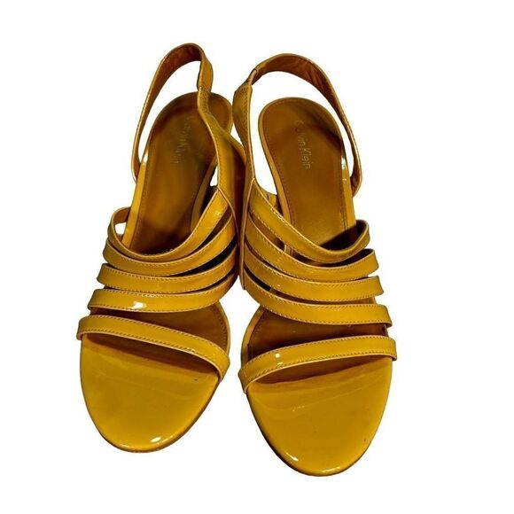 Calvin Klein - patent leather tan heels - Picture 1 of 7